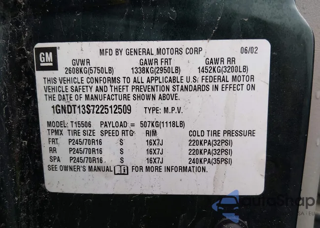 1GNDT13S722512509: 44415029