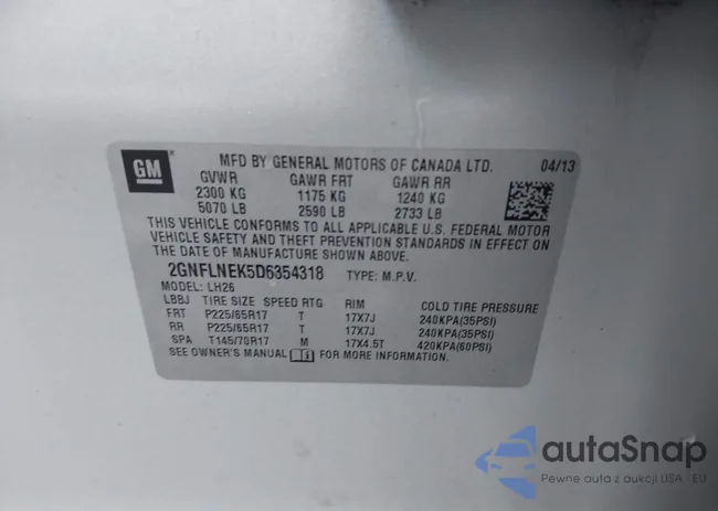 2GNFLNEK5D6354318: 44415105