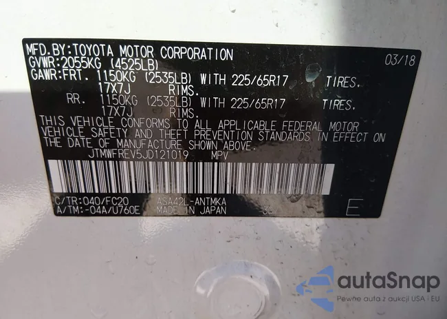 JTMWFREV5JD121019: 44415114