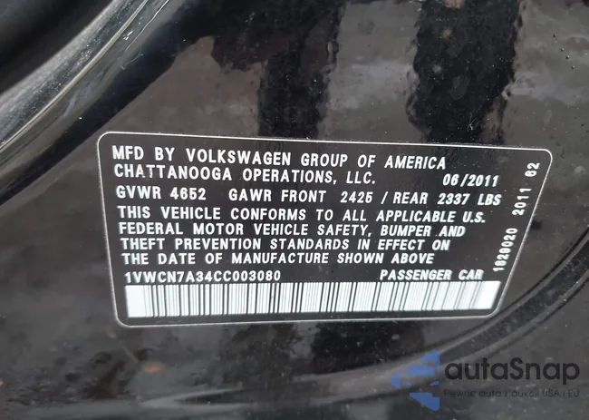 1VWCN7A34CC003080: 44415134