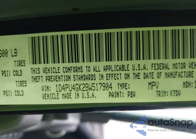 1D4PU4GK2BW517904: 44415341