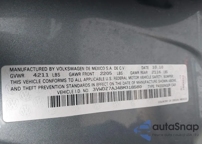 3VWDZ7AJ4BM318580: 44414542