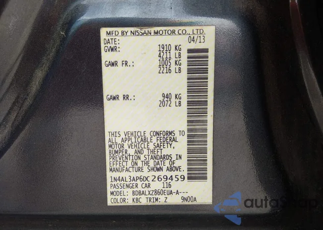 1N4AL3AP6DC269459: 44414595