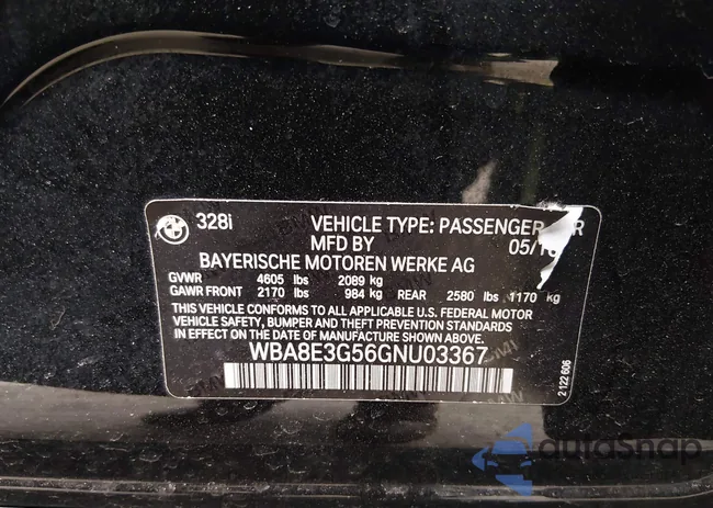 WBA8E3G56GNU03367: 44414616