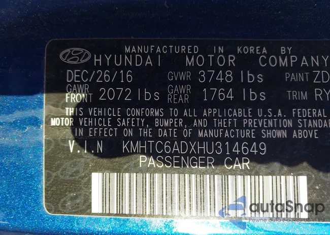 KMHTC6ADXHU314649: 44414631