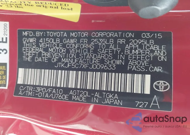 JTKJF5C7XFJ009633: 44414807