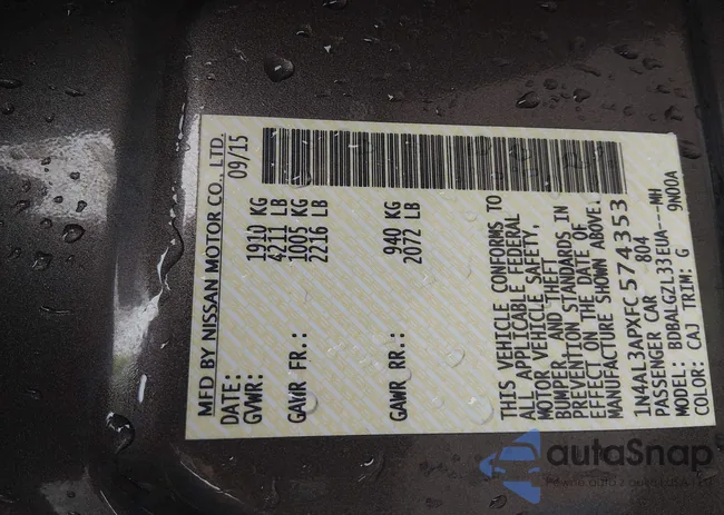 1N4AL3APXFC574353: 44415832