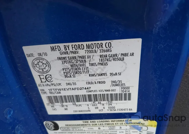 1FTFW1EV7AFD27447: 44416063