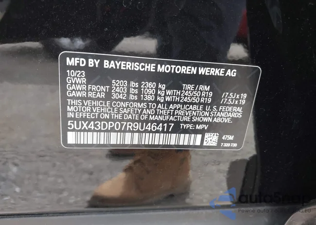 5UX43DP07R9U46417: 44416120