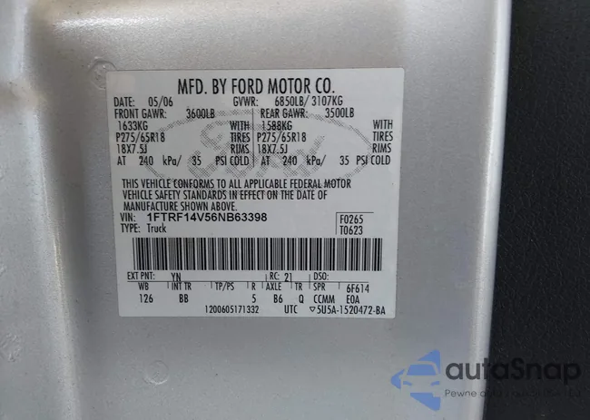 1FTRF14Y56NB63398: 44416398