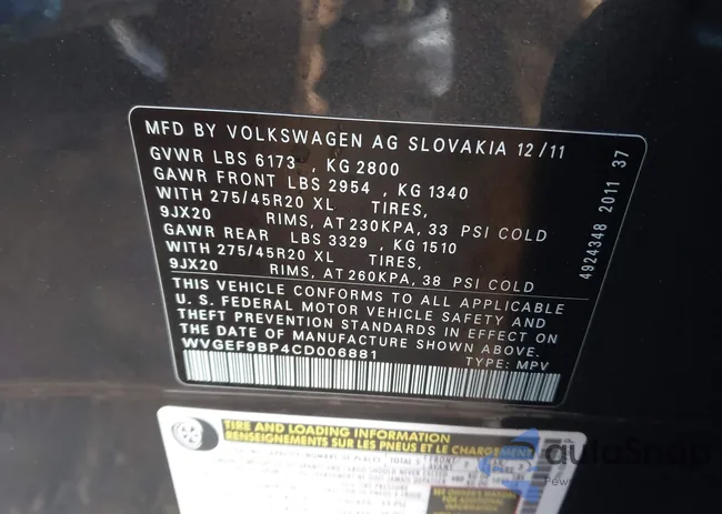 WVGEF9BP4CD006881: 44416413