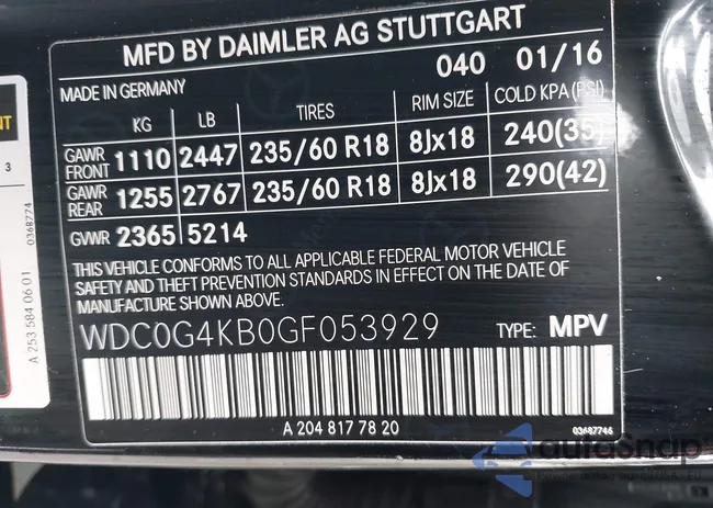 WDC0G4KB0GF053929: 44415764