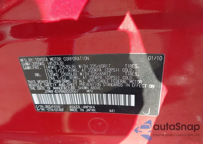 JTMBF4DV8AD033567: 44416937