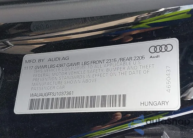 WAUAUGFF9J1037361: 44416947