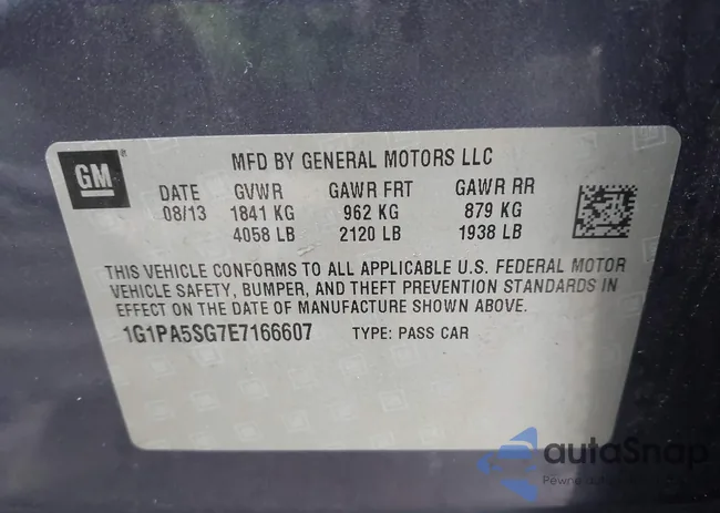 1G1PA5SG7E7166607: 44417247