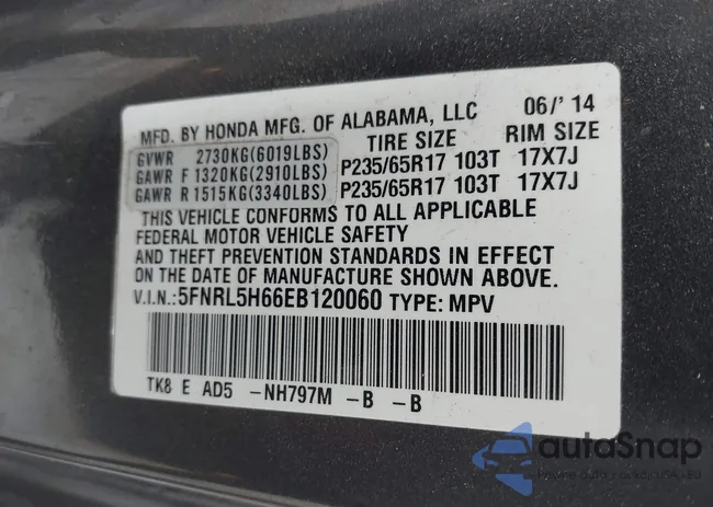 5FNRL5H66EB120060: 44416460