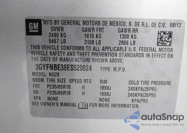 3GYFNBE38ES520824: 44416556