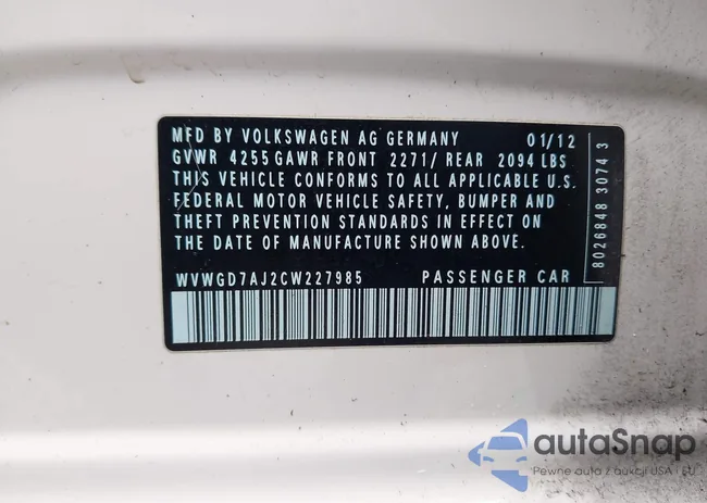 WVWGD7AJ2CW227985: 44416586