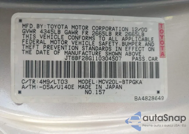 JT8BF28G110304507: 44416613