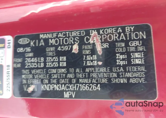 KNDPN3ACXH7166264: 44418029