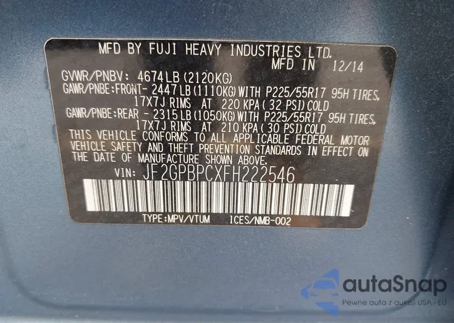 JF2GPBPCXFH222546: 44418116