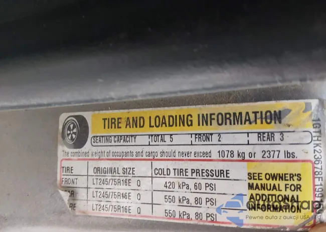 1GTHK23678F199159: 44418130