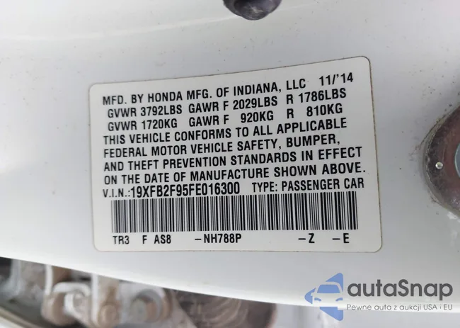 19XFB2F95FE016300: 44418141