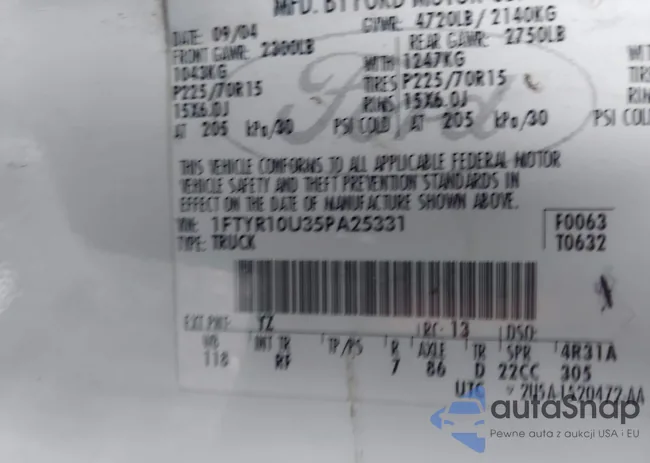 1FTYR10U35PA25331: 44418236