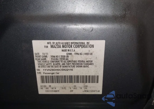 1YVHZ8DHOC5M22116: 44418268