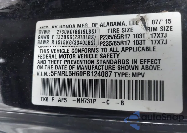 5FNRL5H60FB124087: 44418283