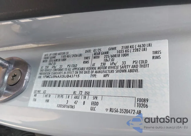 1FMCU9NAXSUB43715: 44418331