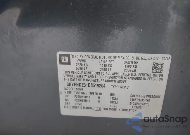 3GYFNGE31DS519204: 44418335