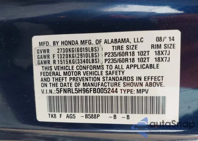 5FNRL5H96FB005244: 44418384