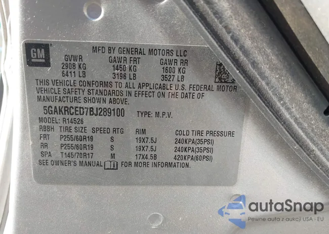 5GAKRCED7BJ289100: 44417449