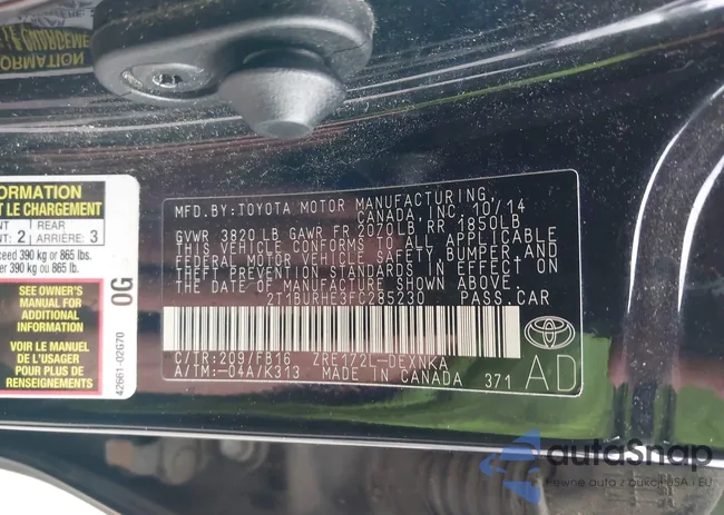 2T1BURHE3FC285230: 44417628