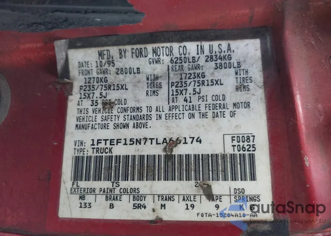 1FTEF15N7TLA66174: 44417645