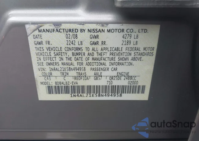 1N4AL21E58N494958: 44417658