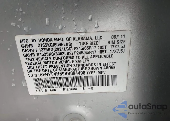 5FNYF4H69BB094496: 44417693