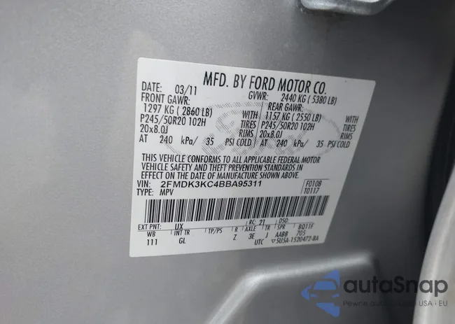 2FMDK3KC4BBA95311: 44418880