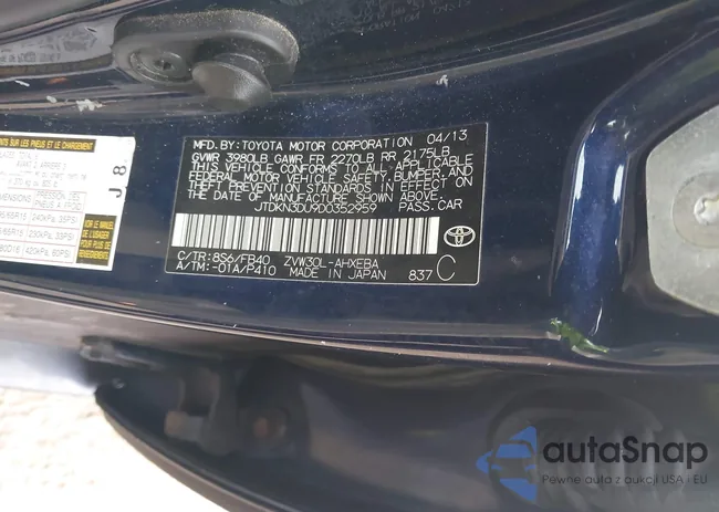 JTDKN3DU9D0352959: 44418969