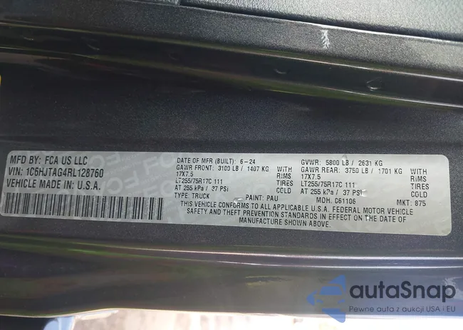 1C6HJTAG4RL128760: 44419055