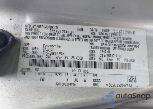 1FADP3N23GL388364: 44419088