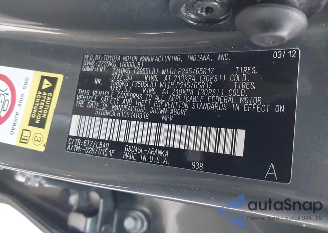 5TDBK3EH1CS140918: 44419101