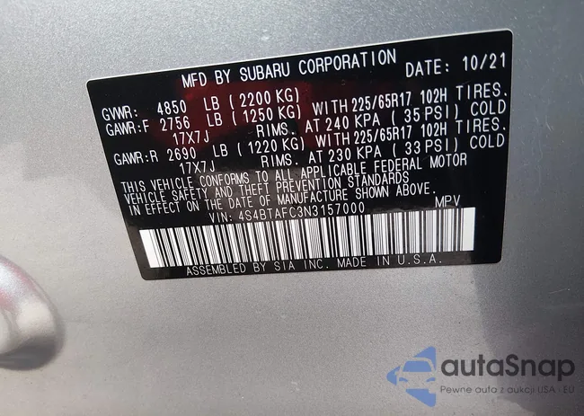 4S4BTAFC3N3157000: 44419103