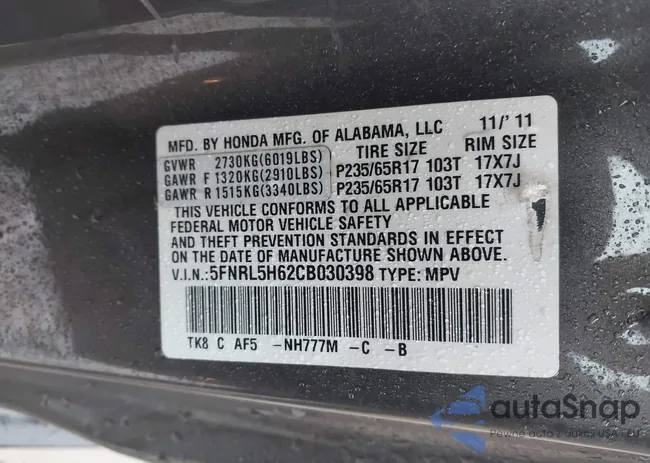 5FNRL5H62CB030398: 44419275