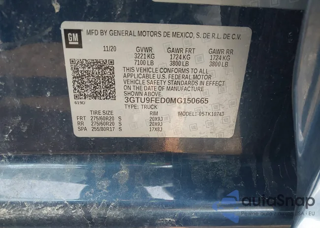 3GTU9FED0MG150665: 44419339