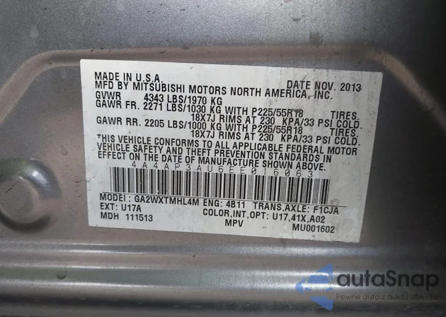 4A4AP3AU6EE016063: 44418448