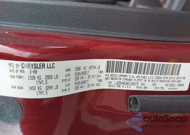 1J8GS48K88C209575: 44418581