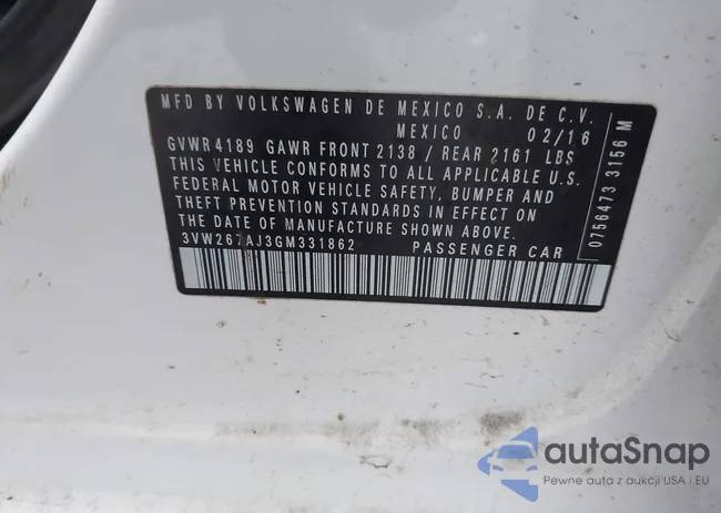 3VW267AJ3GM331862: 44418630