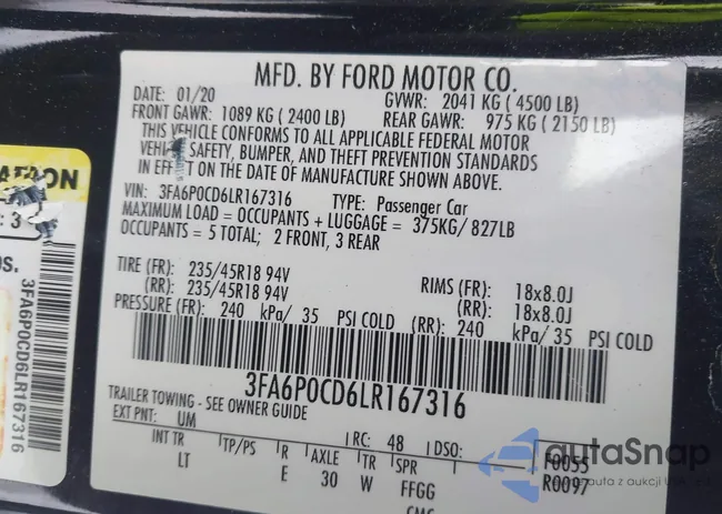 3FA6P0CD6LR167316: 44418734